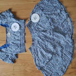 Princess Polly blue floral top and skirt